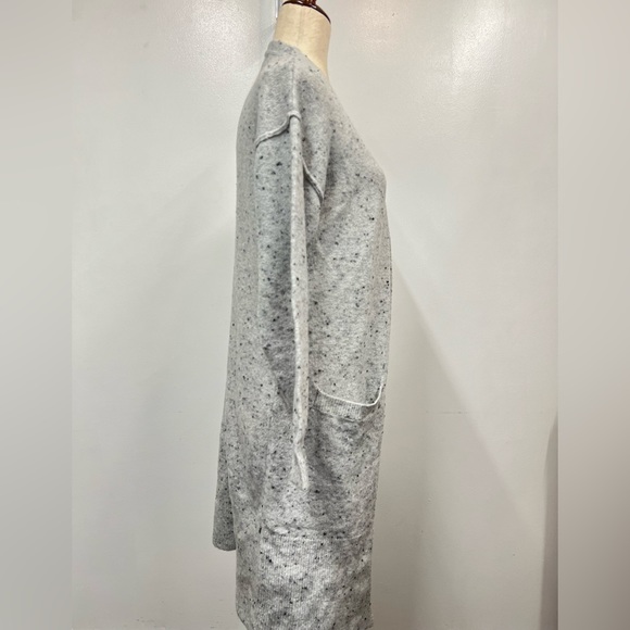 CENY Cardigan Women Size XS Gray Speckled Open Front Longline Pockets Soft Cozy - Picture 5 of 10
